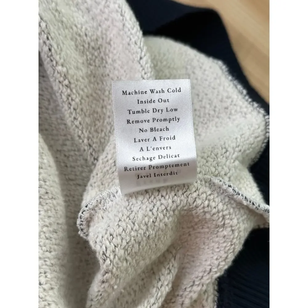 NWOT Frank & Eileen Ribbed Knit Pullover Sweatshirt Navy White Stripe Medium - Picture 8 of 8